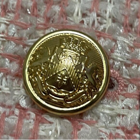 Express Plaid Boucle Tweed Blazer Jacket Pink and White Size L - Picture 4 of 4